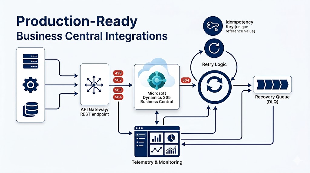 Business Central API Integrations in Production: Failure Modes, Retries, Idempotency, and Recovery
